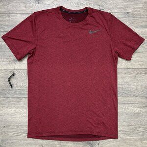 Nike Training Top Size Medium Mens Burgundy Red Dri Fit Short Sleeve